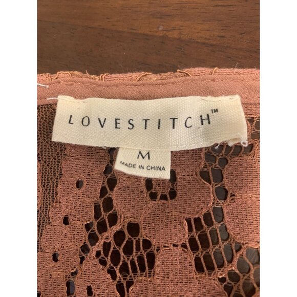 Lovestitch Sheer Lace Button-Up Feminine Midi Dress Size M - Picture 4 of 8